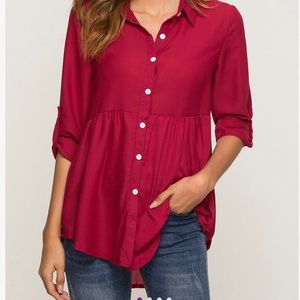 NWT Cranberry button up top (size 12)
